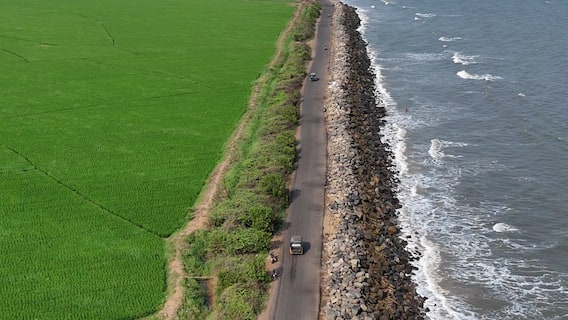 Uppada Beach Road | ఉప్పాడకే ప్రత్యేకంగా సముద్రం పక్కనే పంట పొలాలు | ABP Desam