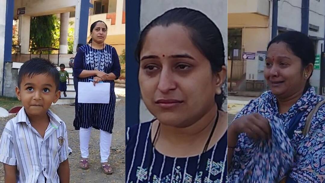 लहान मुलासोबत महिला परीक्षा केंद्रावर पोहोचली, पण 2 मिनीट उशीर झाल्यानं प्रवेश नाकारला, अश्रू अनावर Entry to the examination center was denied due to a five-minute delay in the Social Welfare Department exam in Jalgaon लहान मुलासोबत महिला परीक्षा केंद्रावर पोहोचली, पण 2 मिनीट उशीर झाल्यानं प्रवेश नाकारला, अश्रू अनावर