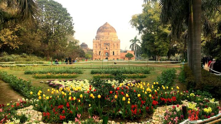 Embrace Nature's Beauty: Spend a serene day at Lodhi Garden, Sunder Nursery, or any parks walking through the lush greenery and old tombs or taking a refreshing morning ride along the garden trails. The calm ambience offers a perfect escape from the busy, hustling world of the city. (Image Source: Canva)