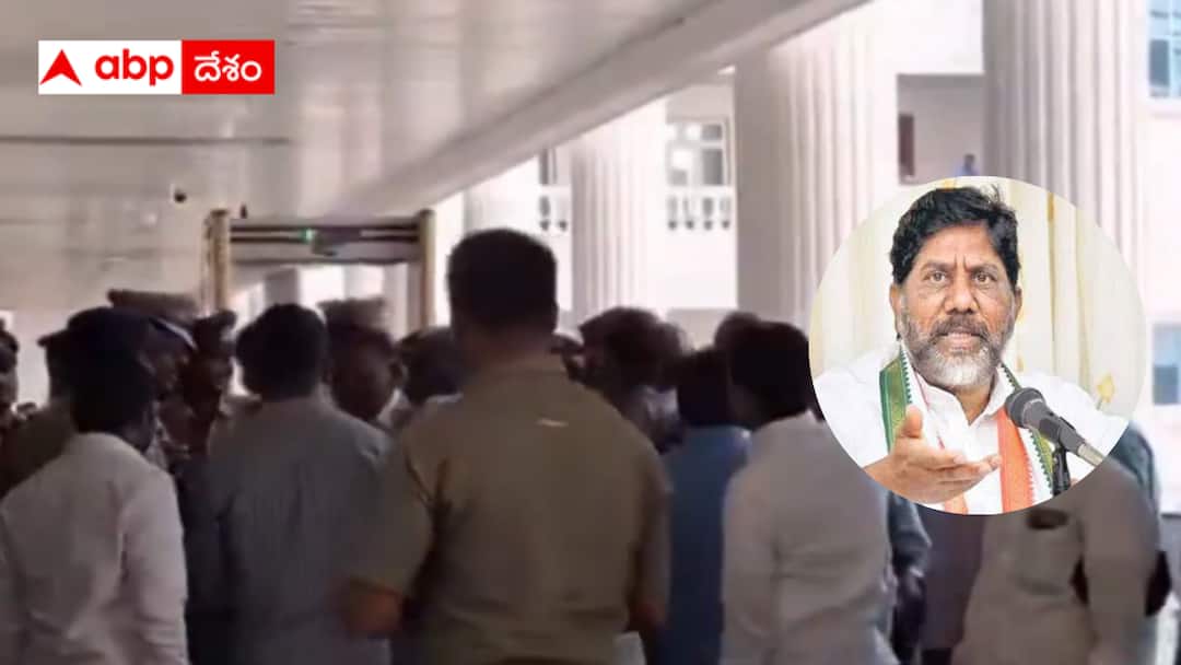 Contractors protest in front of Mallu Bhatti Vikramarka Chamber Telangana News: బిల్లులు మంజూరుకు కమీషన్లు అడుగుతున్నారు - భట్టి విక్రమార్క చాంబర్ ఎదుట కాంట్రాక్టర్ల ఆందోళన