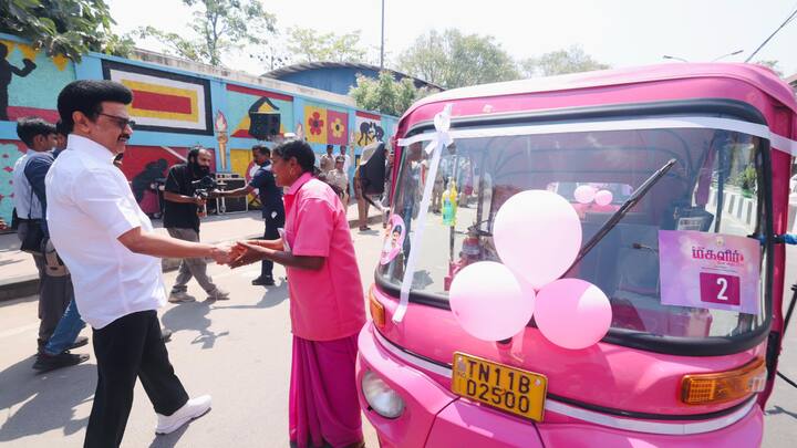 On Women’s Day, Tamil Nadu CM MK Stalin launched 100 ‘pink autos’ in Chennai, aiming to improve safety and accessibility for women commuters.