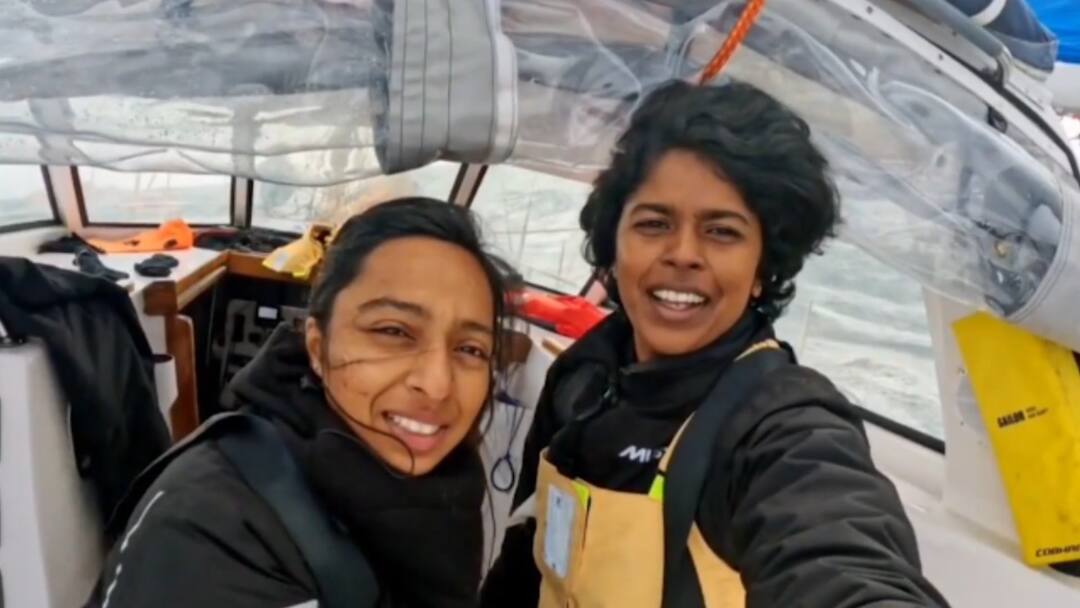 INSV Tarini Sailors Extend Wishes On Women's Day, Rajnath Singh Calls Them 'Beacon Of Nari Shakti' Navika Sagar Parikrama II Crew isnv tarini Womens Day Rajnath Singh Beacon Of Nari Shakti INSV Tarini Sailors Extend Wishes On Women's Day, Rajnath Singh Calls Them 'Beacon Of Nari Shakti'