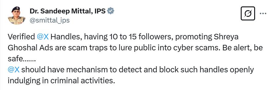 Tamil Nadu Cyber Police's Shreya Ghoshal Warning To Netizens Amid New Online Scam — Know Details