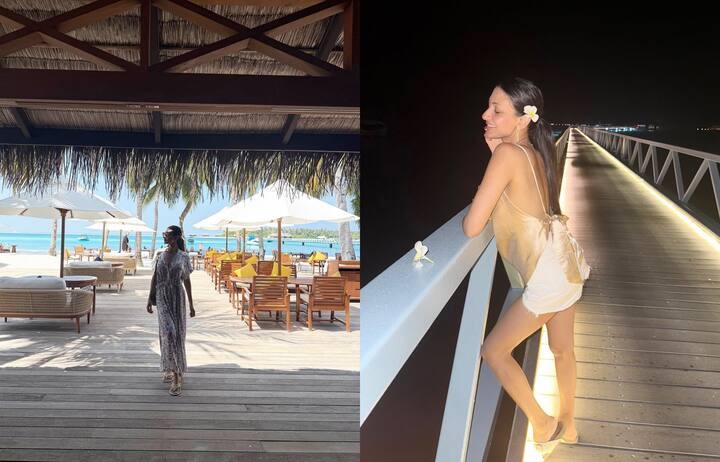 दूसरी तस्वीरों में नीलम मालदीव के माहौल का लुत्फ उठाती नजर आईं. वे कभी धूप में पोज देती दिखीं तो कभी रात में ब्रिज पर खोईं नजर आईं.