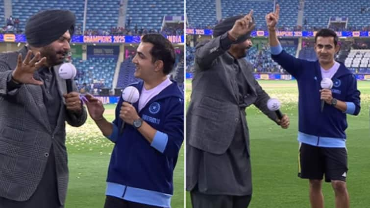 Gautam Gambhir Recites ‘Sher’ With Sidhu, Sidesteps ‘Bhangra’ After India’s Champions Trophy Win — WATCH