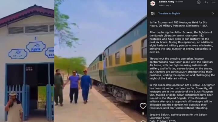 स्वतंत्र बलूचिस्तानच्या मागणीसाठी पाकिस्तानमध्ये बलुचिस्तान आर्मीकडून अशा घटना घडवून आणल्या जात आहेत. त्यातच, आज पाकिस्तानी सैन्य, आयएसआयचे अधिकारी, अँटी टेरिरिस्ट स्क्वॉडचे अधिकारी प्रवास करत असलेल्या ट्रेनलाच हायजॅक करण्यात आलं आहे.