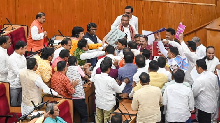 ‘Held My Collar, Pushed Me’: High Drama In Odisha Assembly As BJP, Congress MLAs Scuffle; 1 Suspended