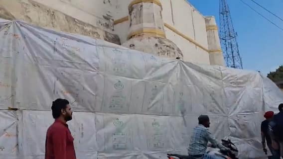 Sambhal's Shahi Jama Masjid, 10 Other Mosques Covered With Tarpaulin Sheet Ahead Of Holi: Video