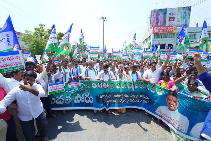 కూటమి ప్రభుత్వం వచ్చిన తర్వాత ఉద్యోగాలు ఇవ్వకపోగా... ఉన్న ఉద్యోగాలు పీకేశారని ఆరోపించారు