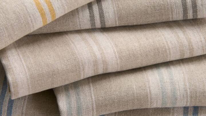5. Tightly Woven Cotton Or Linen Blends: Breathable natural fabrics such as cotton and linen can be quickly colour dipped but most synthetic blends have better stain resistance. Blends of cotton that are tightly woven with a protective coating offer better stain resistance. (Image Source: Pinterest/linwood_fabric)