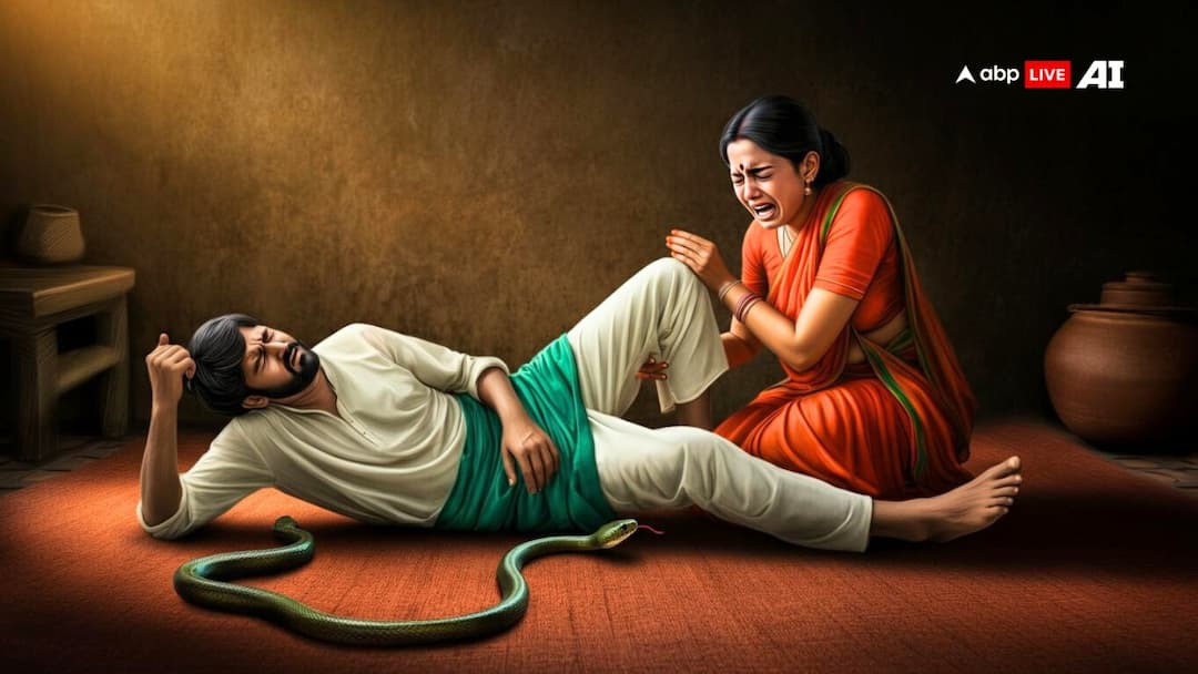 Firozabad wife sucked snake poison from husband body after snake bite ann पति को सांप ने काटा तो पत्नी ने फिल्मी स्टाइल में चूसा जहर, फिर दोनों को अस्पताल में कराया भर्ती