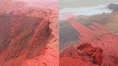 कहां और कैसे हो रही 'खूनी' बारिश! सोशल मीडिया पर मचा बवाल; देखें तस्वीरें