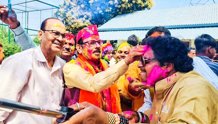 Former Union Minister Mukhtar Abbas Naqvi also took part in the festivities in Rampur. (Photo: PTI)