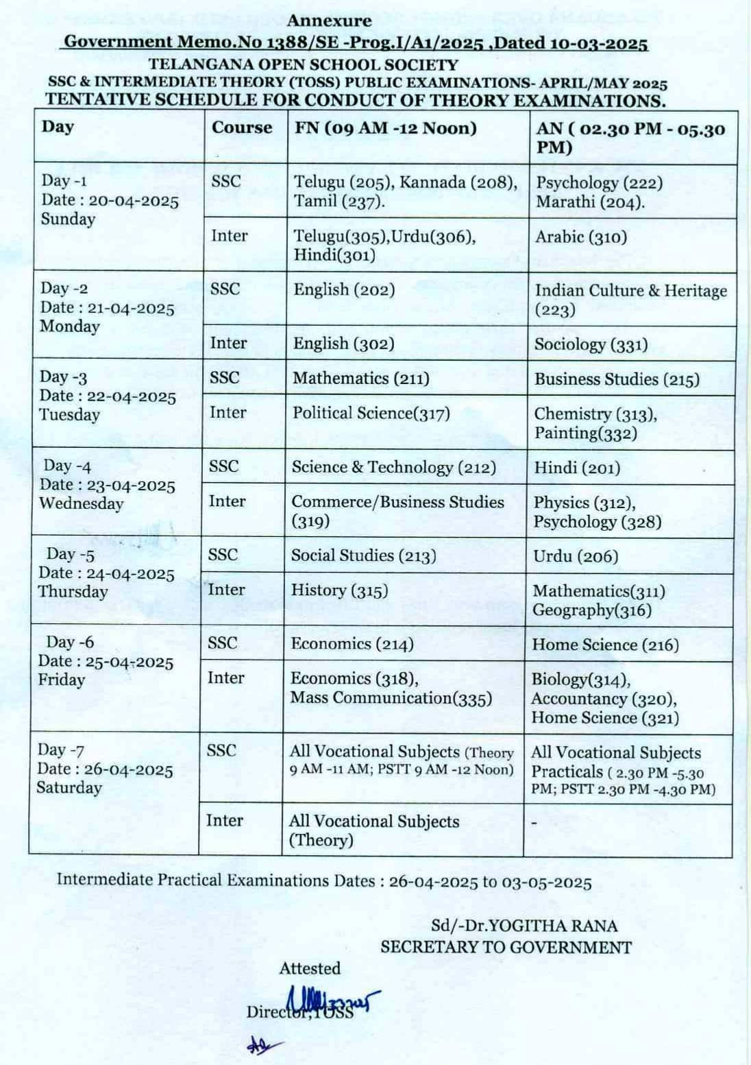 ఓపెన్ స్కూల్ టెన్త్, ఇంటర్ ఎగ్జామ్స్ 2025 షెడ్యూలు విడుదల - పరీక్షల టైమ్ టేబుల్ ఇదే