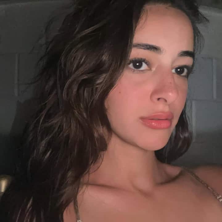 One of the photos featured Ananya dolled up with a minimal makeup look, flaunting a no-makeup makeup style.