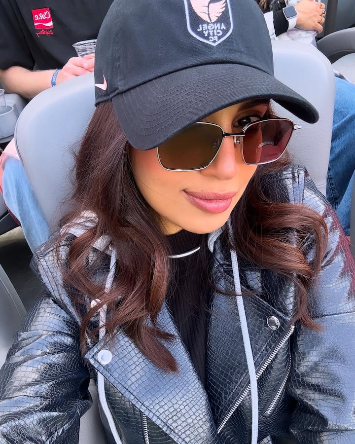 She attended the game with Lilly Singh, and the two cheered for Angel City FC, a team co-owned by Lilly.