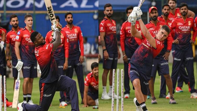 rcb unbox event 2025 rcb players hitting sixers chinnaswamy stadium watch video here RCB Unbox Event 2025: அன்பாக்ஸ் ஈவென்டில் சிக்ஸர் மழை பொழிந்த ஆர்சிபி வீரர்கள் - வீடியோவை பாருங்க