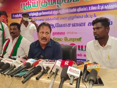Karur ptv party krishnaswamy ex mla press meet tnn ரூ.1,000 கோடி யாருக்கு சென்றது என சொன்னால்தான் அமலாக்கத்துறைக்கும் மதிப்பு இருக்கும் - கிருஷ்ணசாமி