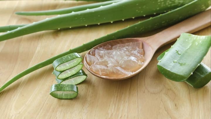 5. Makeup Primer: Aloe Vera gel can be used as a natural makeup primer. Apply it before makeup for a smooth base. It helps in controlling oil and hydrating your skin. Applying it as primer will help your makeup last long throughout the day. (Image Source: Pinterest/wittyvows)