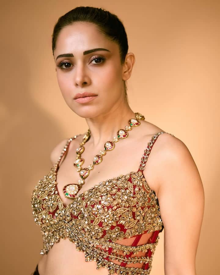 ड्रेसवर केलेले सिक्विनचे काम त्याला एक खास चमक देत होते.