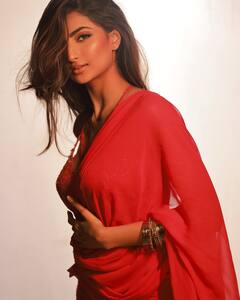 डीपनेक ब्लाउज और लाल साड़ी में पलक तिवारी का कातिलाना अंदाज, तस्वीरें देख थाम लेंगे दिल