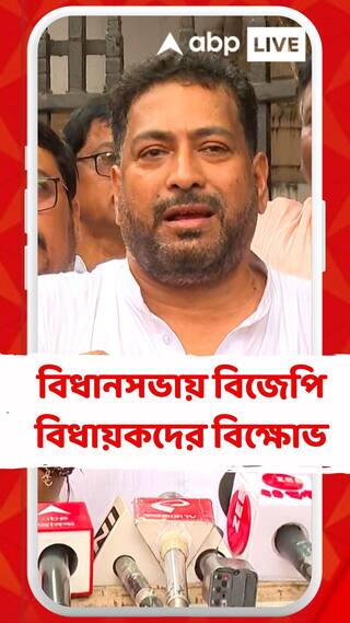 বিধানসভার ভিতর কালো পতাকা নিয়ে বিক্ষোভ দেখান বিজেপি বিধায়করা
