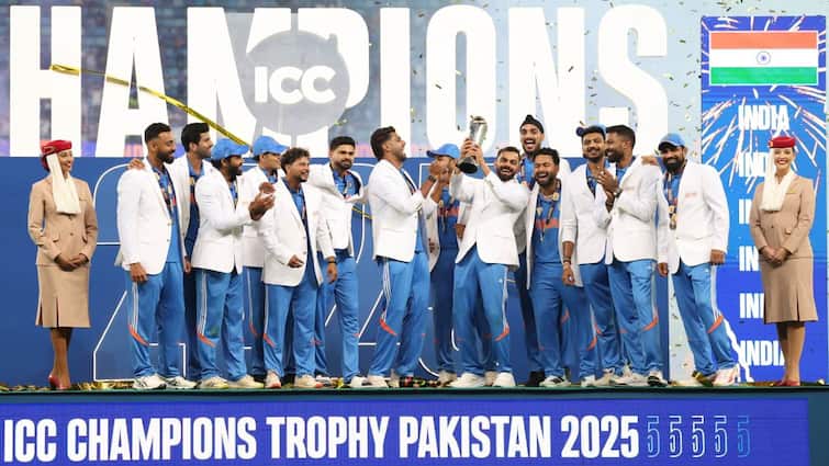 bcci-announce-team-india-prize-money-rs-58-crore-cash-prize-champions-trophy-2025-winning Team India: ચેમ્પિયન્સ ટ્રોફી જીતનાર ટીમ ઈન્ડિયા માટે BCCI એ ખોલી તિજોરી ખોલી, ખેલાડીઓ અને સપોર્ટ સ્ટાફ પર થશે રુપિયાનો વરસાદ