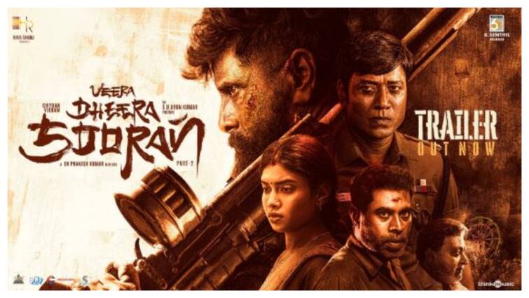 Vikram Acting Veera Dheera Sooran Trailer out Veera Dheera Sooran: ஆக்ஷனில் ருத்ர தாண்டவம் ஆடிய சீயான் விக்ரம்! வெளியானது 'வீர தீர சூரன்' ட்ரைலர்!