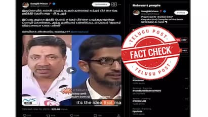 Did Sundar Pichai really speak in Hindi Here is the truth Fact Check சுந்தர் பிச்சை உண்மையில் இந்தியில் பேசினாரா? வீடியோவின் பின்னணி!