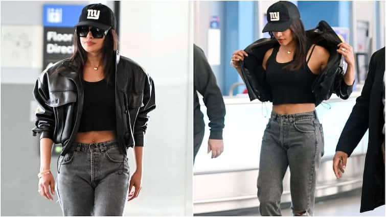 Priyanka Chopra Channels Runway Vibes At The Airport In A Leather Bomber, See Pics