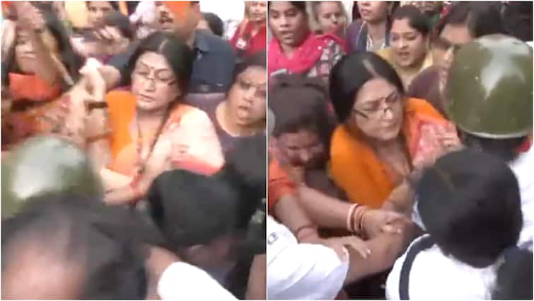 Roopa Ganguly, Kolkata Police Scuffle As BJP Protests Bengal Bill Allowing Women To Work In Bars