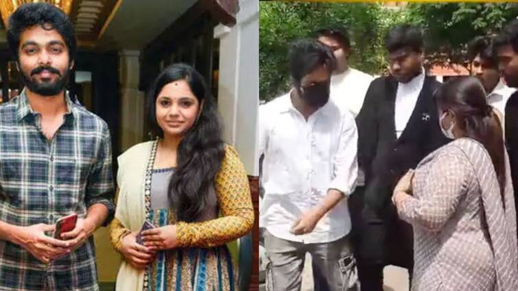 actor g v prakash kumar and saindhavi leave in the same car after divorce case விவாகரத்து கேட்டும் ஒரே காரில் பயணம்...திரைப்பட காதலர்கள் போல் நடந்துகொள்ளும்  ஜி.வி சைந்தவி