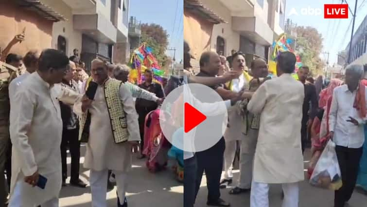 Viral Video: BJP MLA GS Dharmesh, Ex-Minister Ram Babu Harit Scuffle During Funeral Procession In Agra