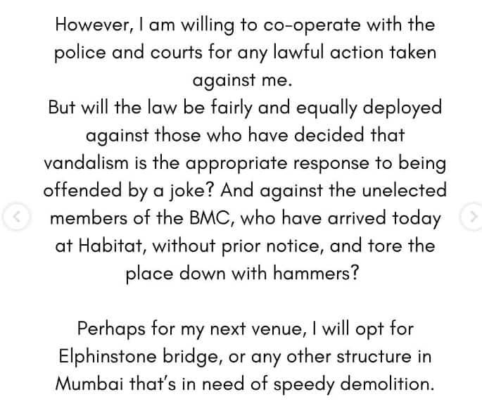 Kunal Kamra Controversy: माफी नहीं मांगूंगा...,स्टूडियो में तोड़-फोड़ से भड़के कुणाल कामरा, बोले- जो मैंने किया वो कानून के खिलाफ नहीं