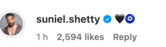 Sunil Shetty is not happy when he became a maternal grandfather, Natin's eyes down by commenting on the post of daughter-in-law