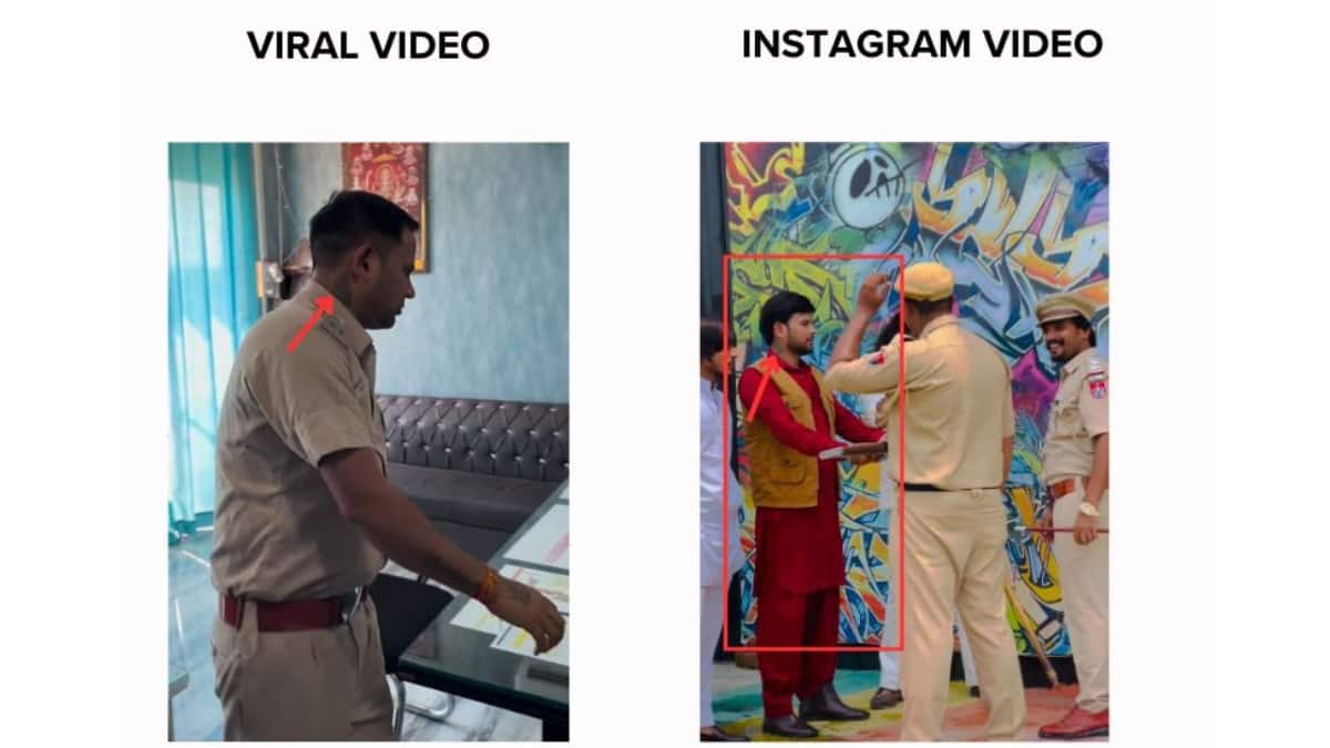 A comparison shows that the man wearing the police uniform has appeared in other videos uploaded to this account. (Source: Instagram/Screenshot)