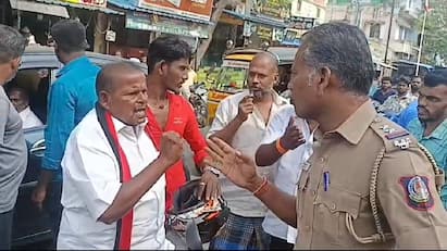 Salem news DMK admin who threatened the policeman tnn DMK Admin Threatened Police: “எங்கள் ஆட்சி... நாங்கள் சொல்வது தான் கேட்கணும்” - காவலரை மிரட்டிய திமுக பிரமுகர்