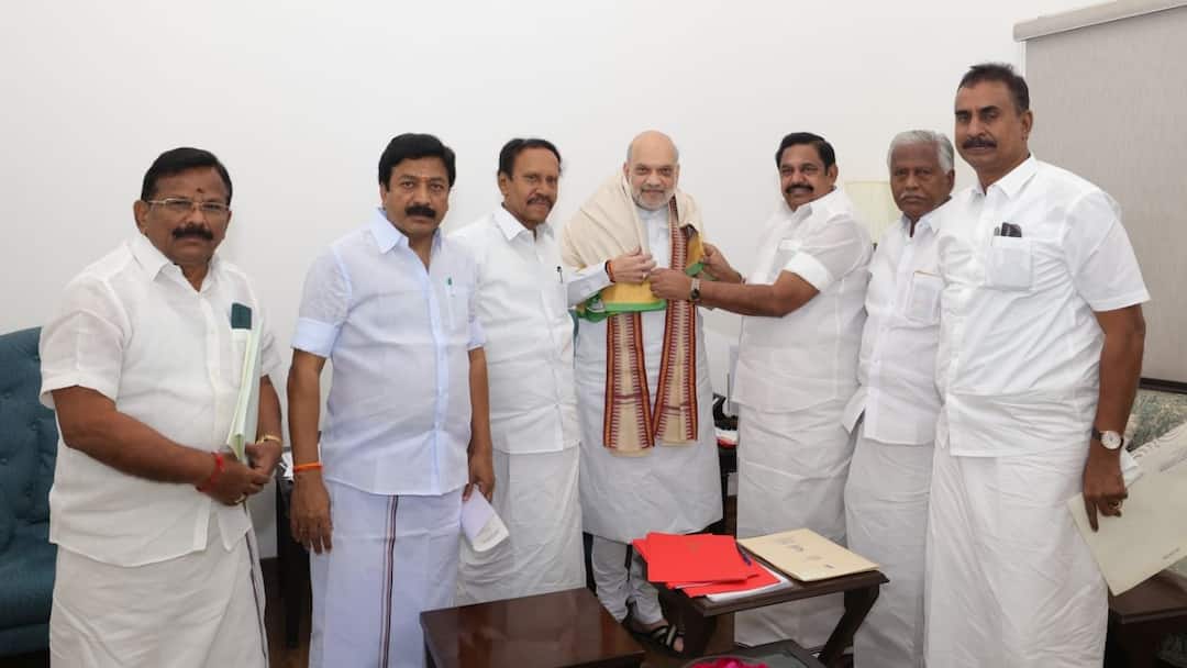 EPS Amit Shah Hold Crucial Talks Will AIADMK Edappadi Palaniswami Rejoin NDA Ahead Of Tamil Nadu Elections EPS-Amit Shah Hold Crucial Talks: Will AIADMK Rejoin NDA Ahead Of Tamil Nadu Elections?