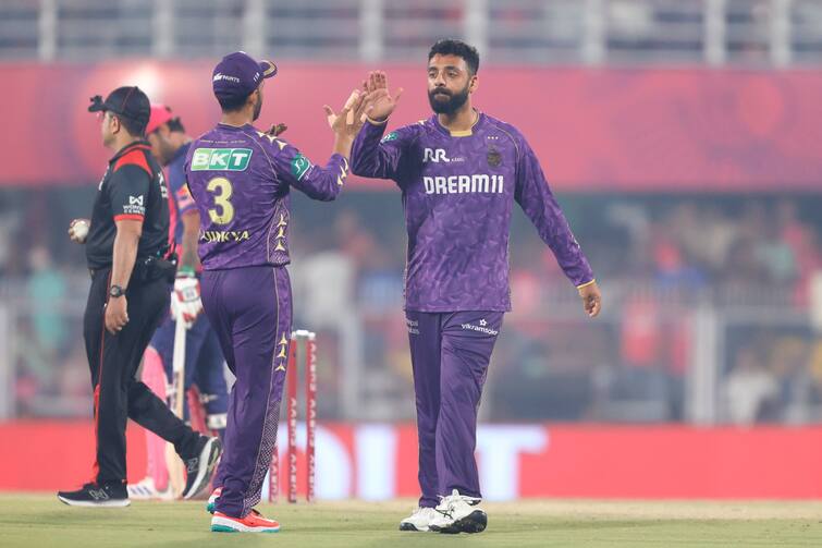 RR vs KKR IPL 2025 Rajasthan royals  sets target 152 for kolkata knight riders win first game RR vs KKR: சுழலில் சிக்கிய ராஜஸ்தான்.. காப்பாற்றிய துருவ் ஜூரல்.. கொல்கத்தாவுக்கு இலக்கு என்ன?