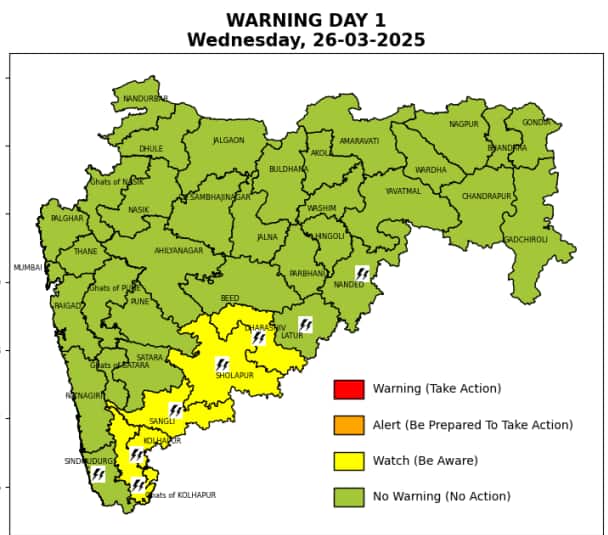 कोल्हापुरकरांनो जपून! आजही अवकाळी, सोलापूरसह धाराशिव व सांगलीतही यलो अलर्ट, उर्वरित राज्यात काय अंदाज?