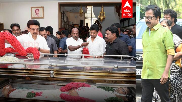 நடிகர் பாண்டியராஜன் ... தமிழ்நாடு முதலமைச்சர் மு.க.ஸ்டாலின், துணை முதலமைச்சர் உதயநிதி ஸ்டாலின்  ஆகியோர் மனோஜ் பாரதிராஜா உடலுக்கு நேரில் மரியாதை செலுத்தினர்.