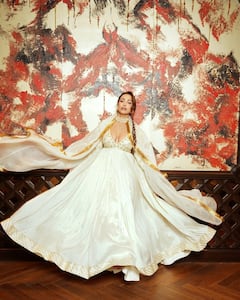 Malaika Arora Stuns In Ethnic Avatar With White And Gold Lehenga, PICS