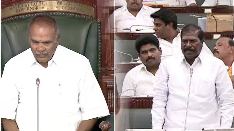 While PMK member G.K. Mani was speaking, the Speaker scolded him, saying, 