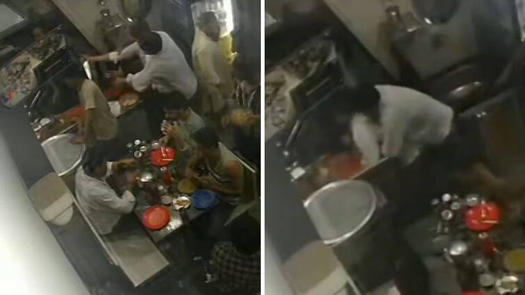 Mumbai Man Stabbed At Hotel In Bandra's Behram Nagar; Watch Shocking CCTV Footage ஹோட்டலில் திடீரென கத்தியை எடுத்து தாக்க முயன்ற நபர்! பரபரப்பை கிளப்பும் சிசிடிவி காட்சிகள்!