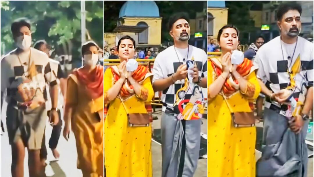 சிவனை மனமுருகி வேண்டி விடிய விடிய கிரிவலம் சென்ற நடிகை சினேகா