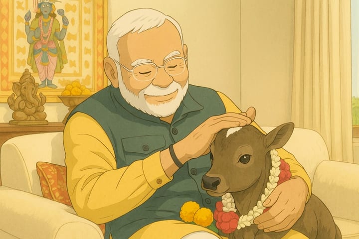 Another image captured the time PM Modi welcomed a