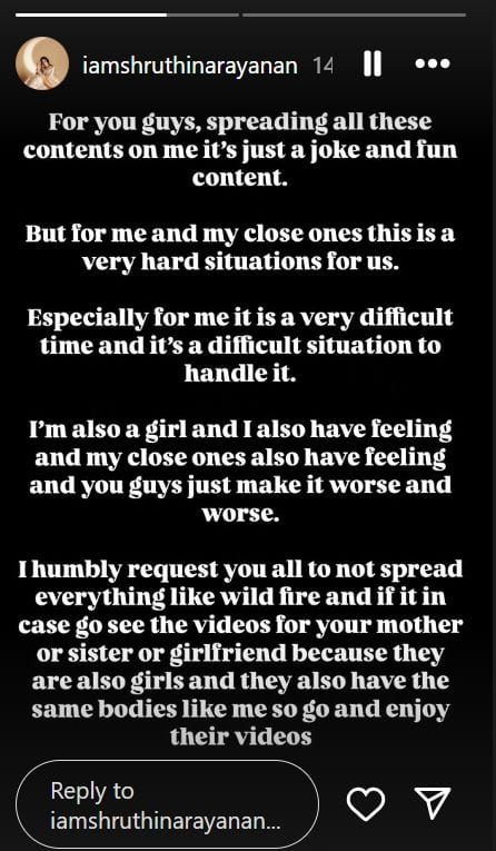 Shruthi Narayanan On Alleged Casting Couch Video Leak: ‘Start Being Human...