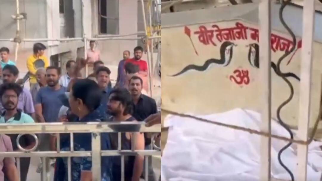 Jaipur News statue vandalised Tejaji Temple Bajrang Dal and VHP protest Rajasthan जयपुर में तेजाजी मंदिर में मूर्ति को किया खंडित, बजरंग दल और VHP ने किया प्रदर्शन