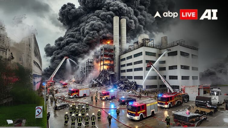 Haryana Massive fire at two wheeler company in Rewari one building collapses employee missing हरियाणा: रेवाड़ी में दोपहिया वाहन निर्माता कंपनी के प्लांट में भीषण आग, एक कर्मचारी लापता