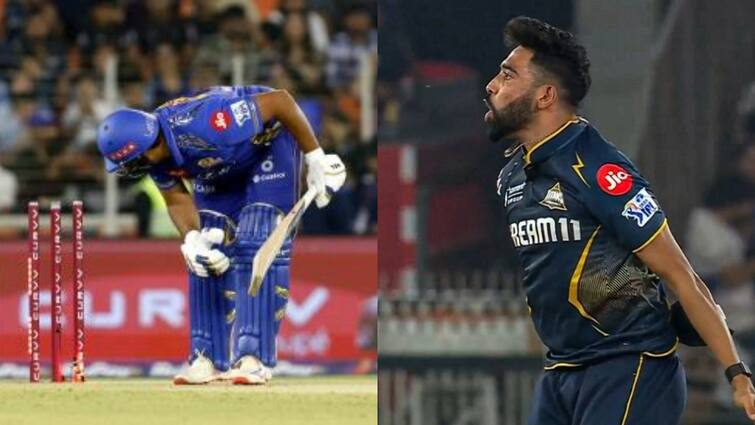 mohammed siraj not effective old ball rohit sharma comment emerges again after mohammed siraj bowled rohit sharma mi vs gt ipl 2025 मोहम्मद सिराज ने रोहित शर्मा को बोल्ड किया तो खड़ा हो गया नया विवाद! हिटमैन के इफेक्टिव नहीं है वाला बयान है वजह